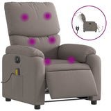 Fauteuil de massage inclinable électrique Taupe Tissu