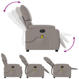 Fauteuil de massage inclinable électrique Taupe Tissu