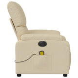 Fauteuil inclinable de massage électrique crème tissu