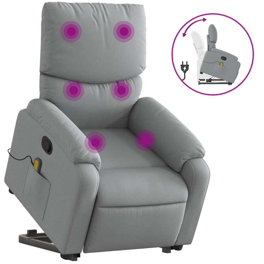 Fauteuil de massage inclinable Gris clair Tissu