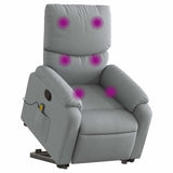 Fauteuil de massage inclinable Gris clair Tissu