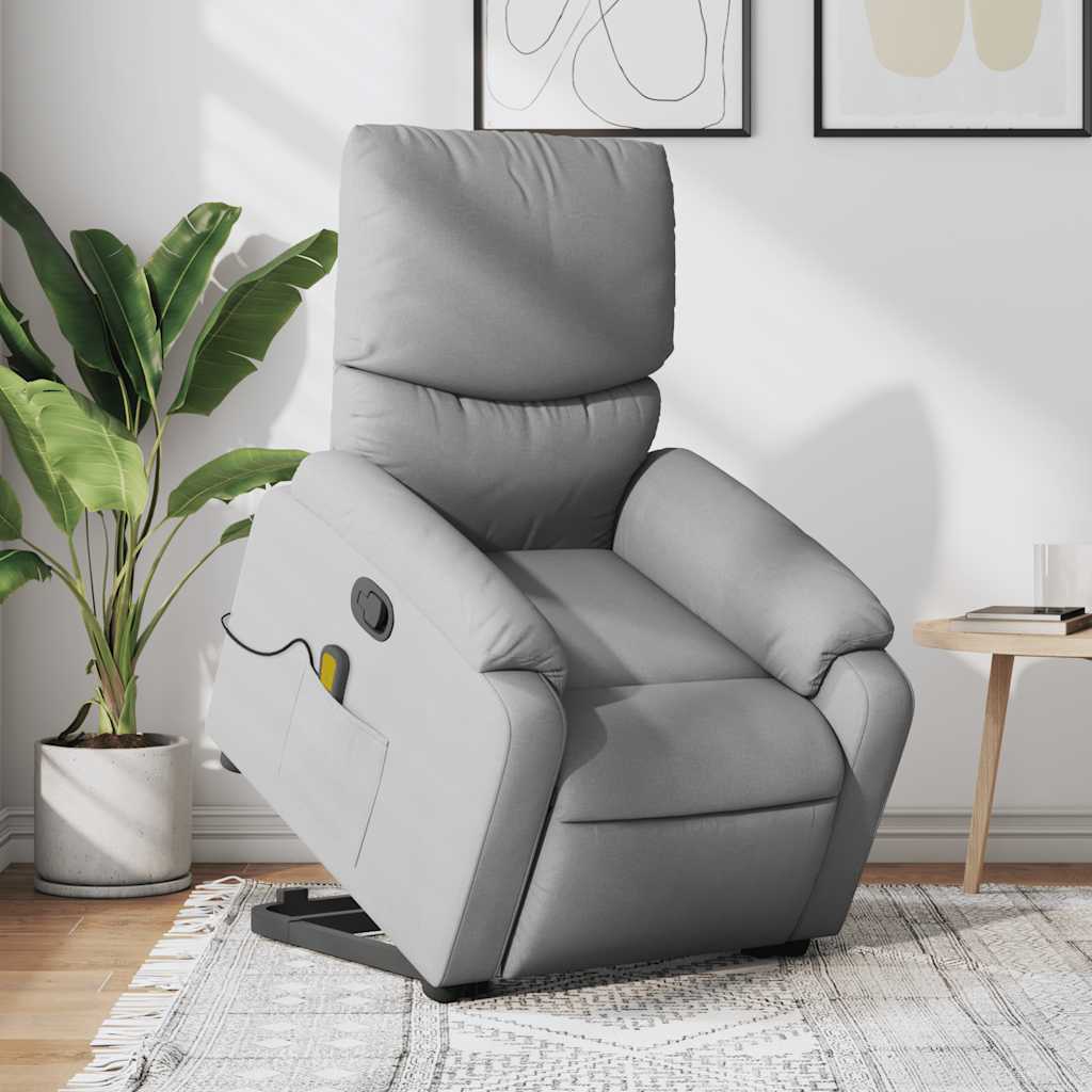 Fauteuil de massage inclinable Gris clair Tissu