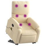 Fauteuil inclinable de massage Crème Tissu