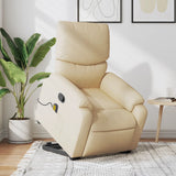 Fauteuil inclinable de massage Crème Tissu