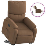 Fauteuil inclinable électrique marron tissu