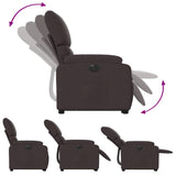 Fauteuil inclinable électrique marron foncé tissu