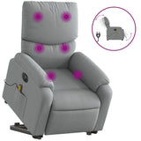 Fauteuil inclinable de massage électrique Gris clair Tissu