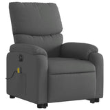 Fauteuil inclinable de massage électrique Gris foncé Tissu