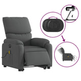 Fauteuil inclinable de massage électrique Gris foncé Tissu