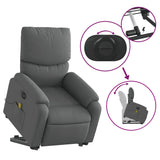 Fauteuil inclinable de massage électrique Gris foncé Tissu