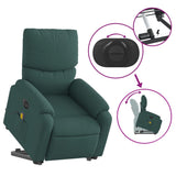 Fauteuil inclinable de massage électrique Vert foncé Tissu