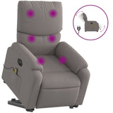 Fauteuil inclinable de massage électrique Taupe Tissu