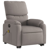 Fauteuil inclinable de massage électrique Taupe Tissu