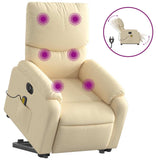 Fauteuil inclinable de massage électrique Crème Tissu