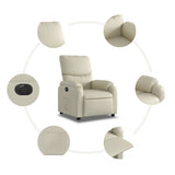 Fauteuil inclinable électrique Crème Similicuir