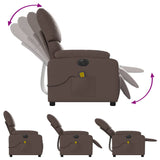 Fauteuil de massage inclinable électrique marron similicuir