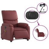 Fauteuil de massage inclinable électrique rouge bordeaux