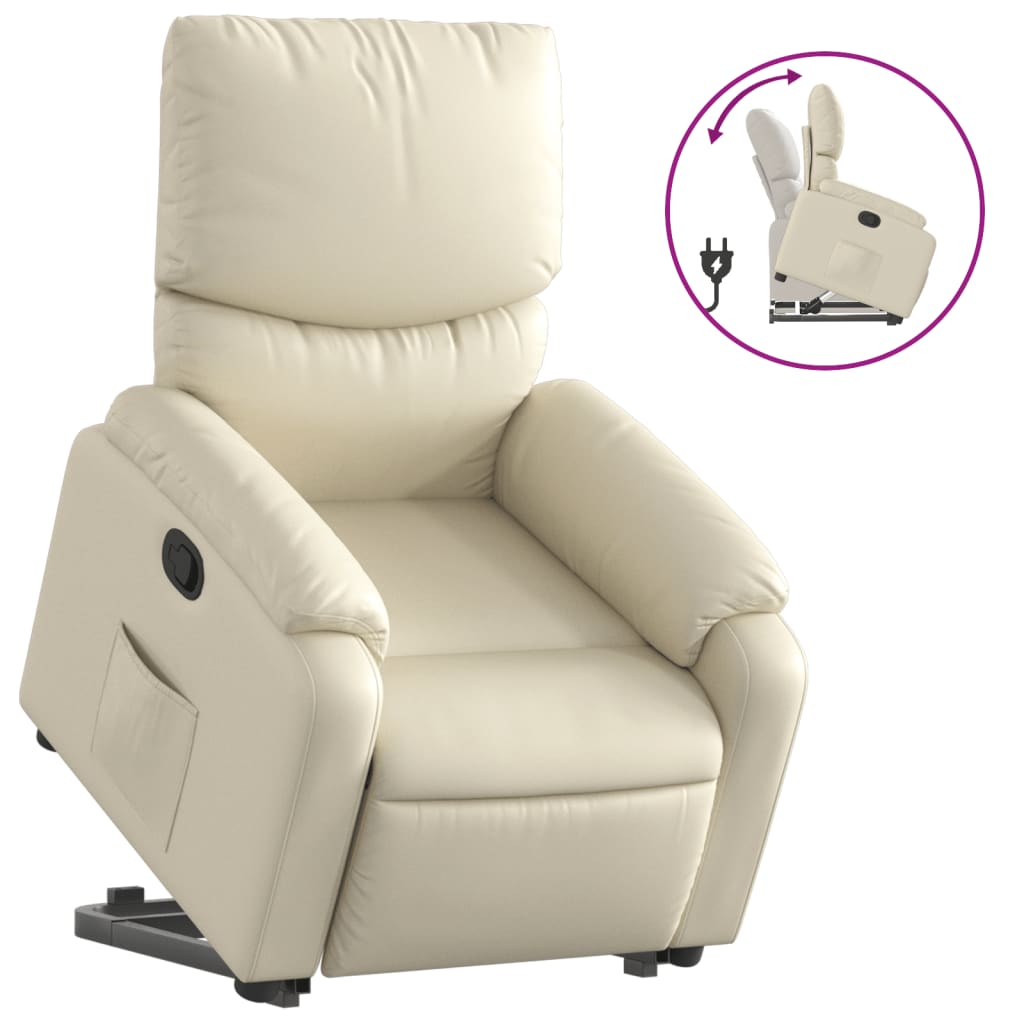 Fauteuil inclinable Crème Similicuir