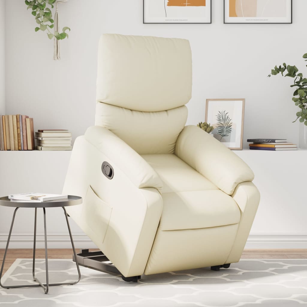 Fauteuil inclinable Crème Similicuir