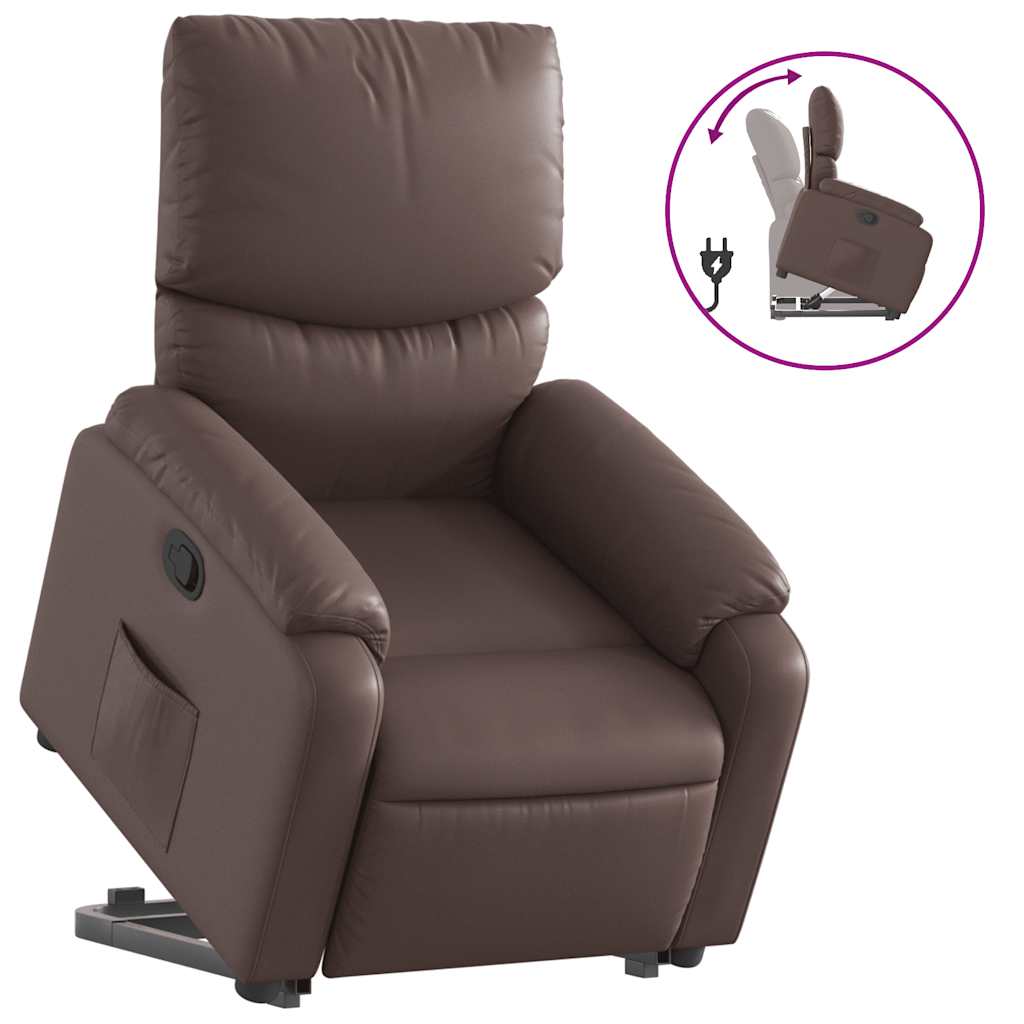 Fauteuil inclinable marron similicuir