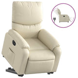 Fauteuil inclinable électrique crème similicuir