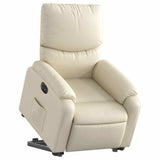 Fauteuil inclinable électrique crème similicuir