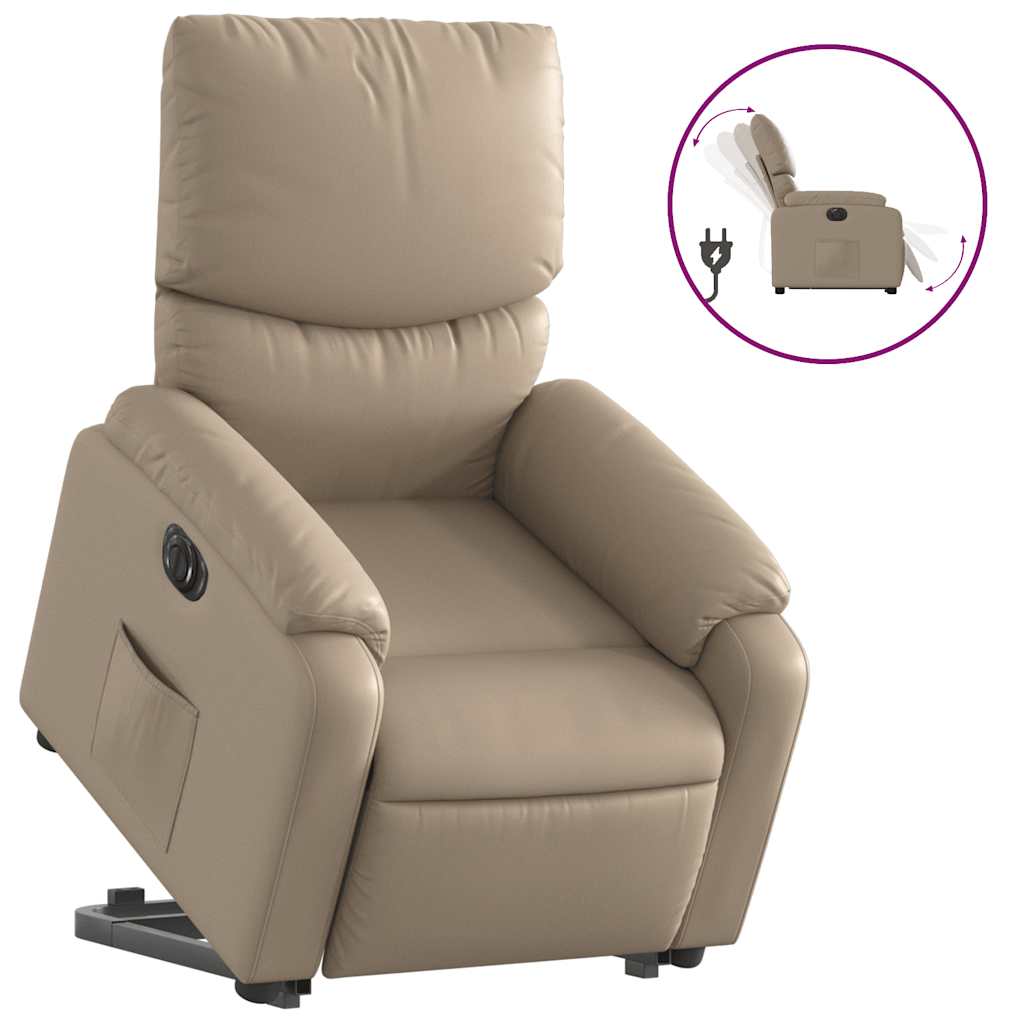 Fauteuil inclinable électrique cappuccino similicuir