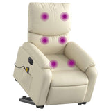 Fauteuil inclinable de massage électrique crème similicuir