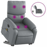 Fauteuil inclinable de massage électrique gris similicuir
