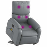 Fauteuil inclinable de massage électrique gris similicuir