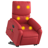 Fauteuil inclinable de massage électrique rouge similicuir