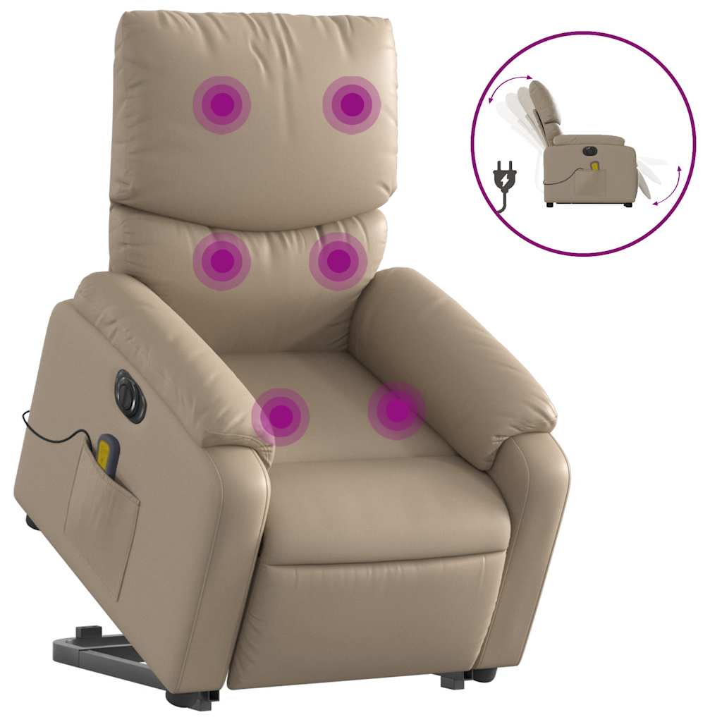 Fauteuil inclinable de massage électrique cappuccino similicuir