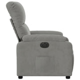 Fauteuil inclinable électrique gris clair tissu microfibre