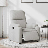 Fauteuil inclinable électrique gris clair tissu microfibre