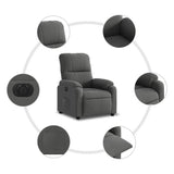 Fauteuil inclinable électrique gris foncé tissu microfibre