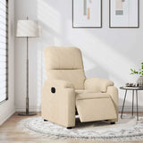 Fauteuil inclinable électrique crème tissu microfibre