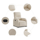 Fauteuil inclinable électrique beige tissu microfibre