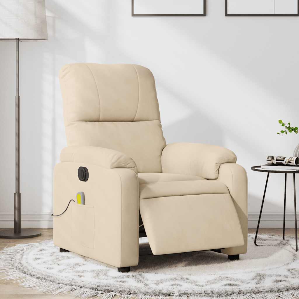 Fauteuil inclinable de massage électrique crème