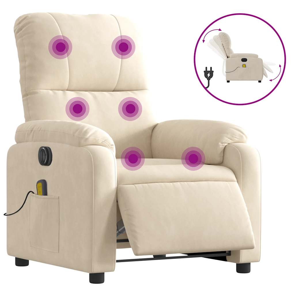 Fauteuil inclinable de massage électrique beige