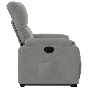 Fauteuil inclinable gris clair tissu microfibre