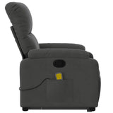 Fauteuil inclinable de massage gris foncé tissu microfibre