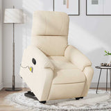 Fauteuil inclinable de massage beige tissu microfibre