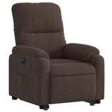 Fauteuil inclinable électrique marron tissu microfibre