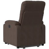 Fauteuil inclinable électrique marron tissu microfibre