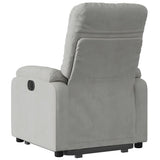 Fauteuil inclinable électrique gris clair tissu microfibre