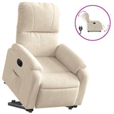 Fauteuil inclinable électrique beige tissu microfibre