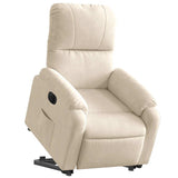 Fauteuil inclinable électrique beige tissu microfibre