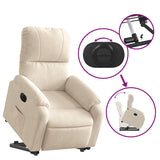 Fauteuil inclinable électrique beige tissu microfibre