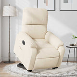 Fauteuil inclinable électrique beige tissu microfibre