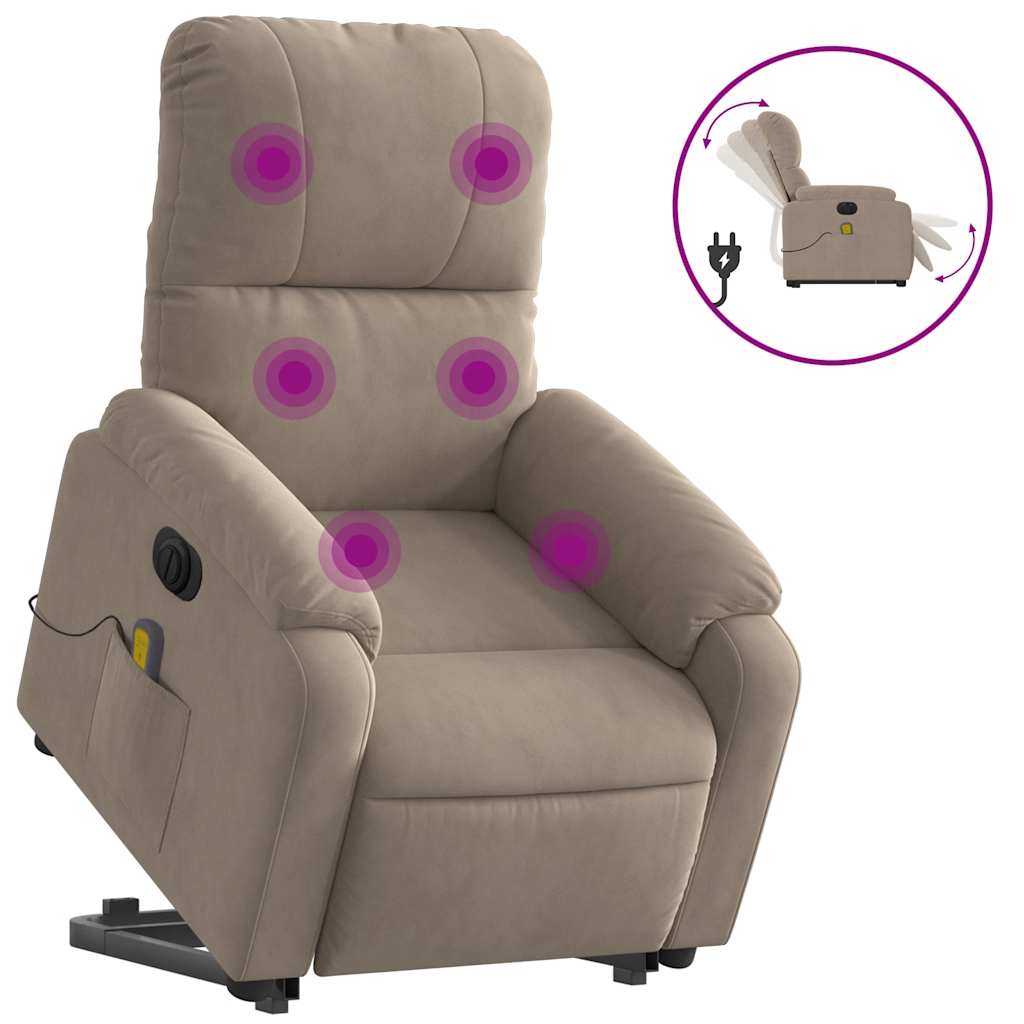 Fauteuil inclinable de massage électrique taupe